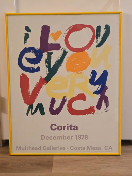 Rare Corita Kent "I Love You Very Much" Pop Art Poster
