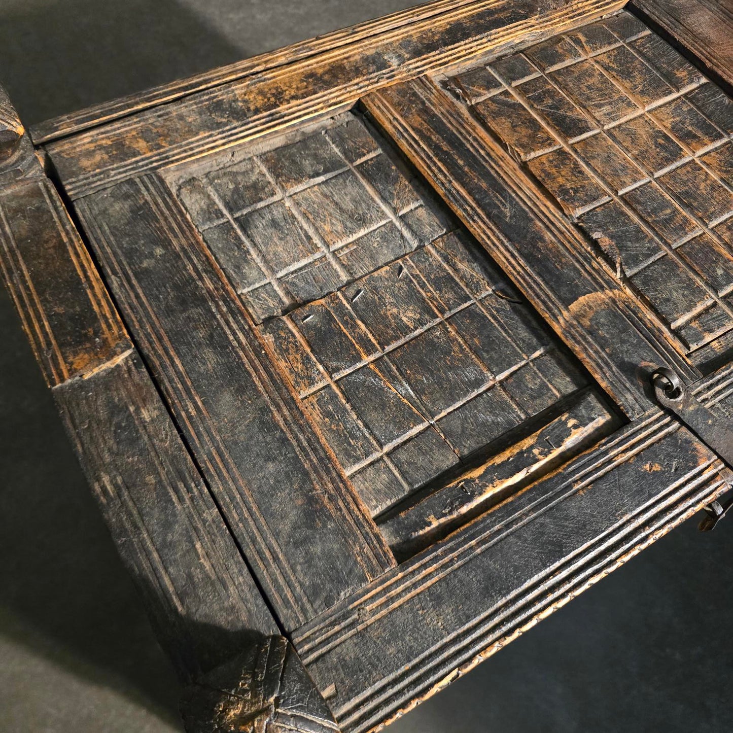 Antique Afghan Carved Wood Dowry Chest