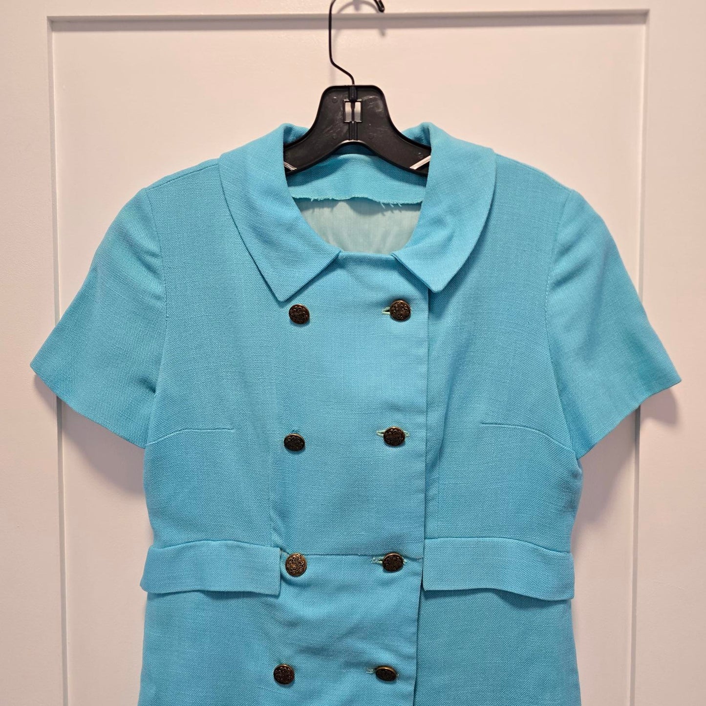Vintage Hand-Sewn Women's Blue Dress