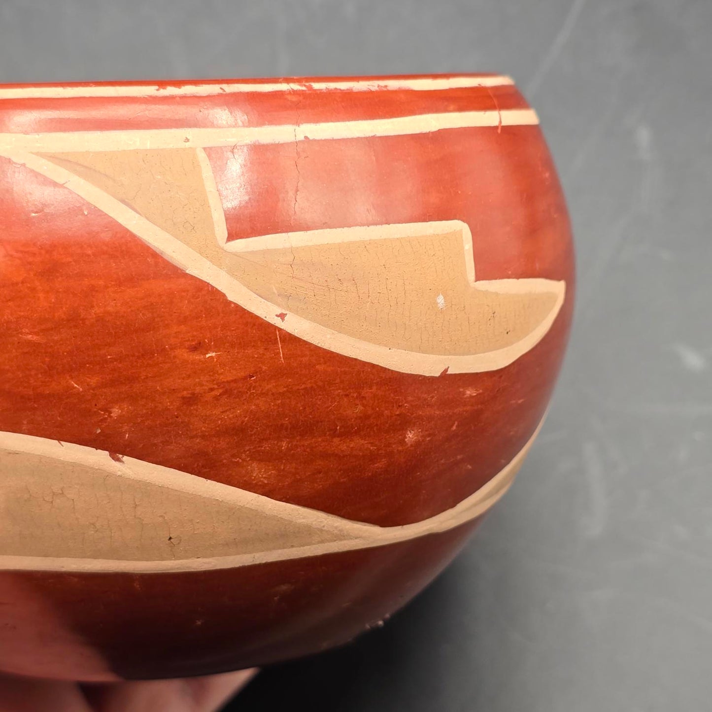 Vintage Santa Clara Pueblo Redware Bowl