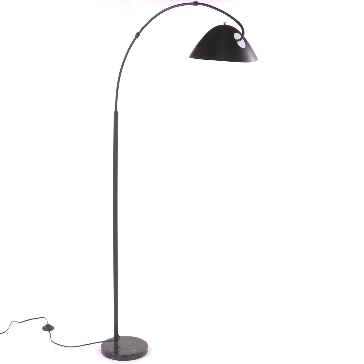 Mid Century Modern Arc Lamp with Marble Base — full view