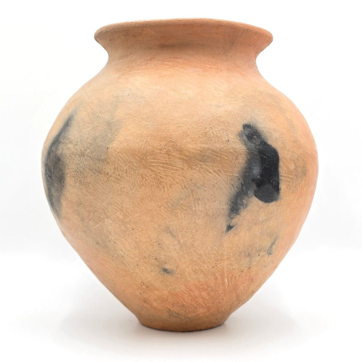 Large Terracotta Olla Pottery Vase Smoke Fired Style Rustic Clay Urn 13.75