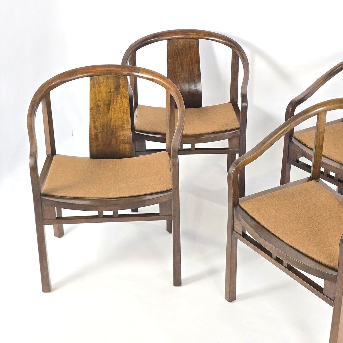 Michael Taylor for Baker Furniture MCM Asian-Style Dining/Club Chairs - Set of 4