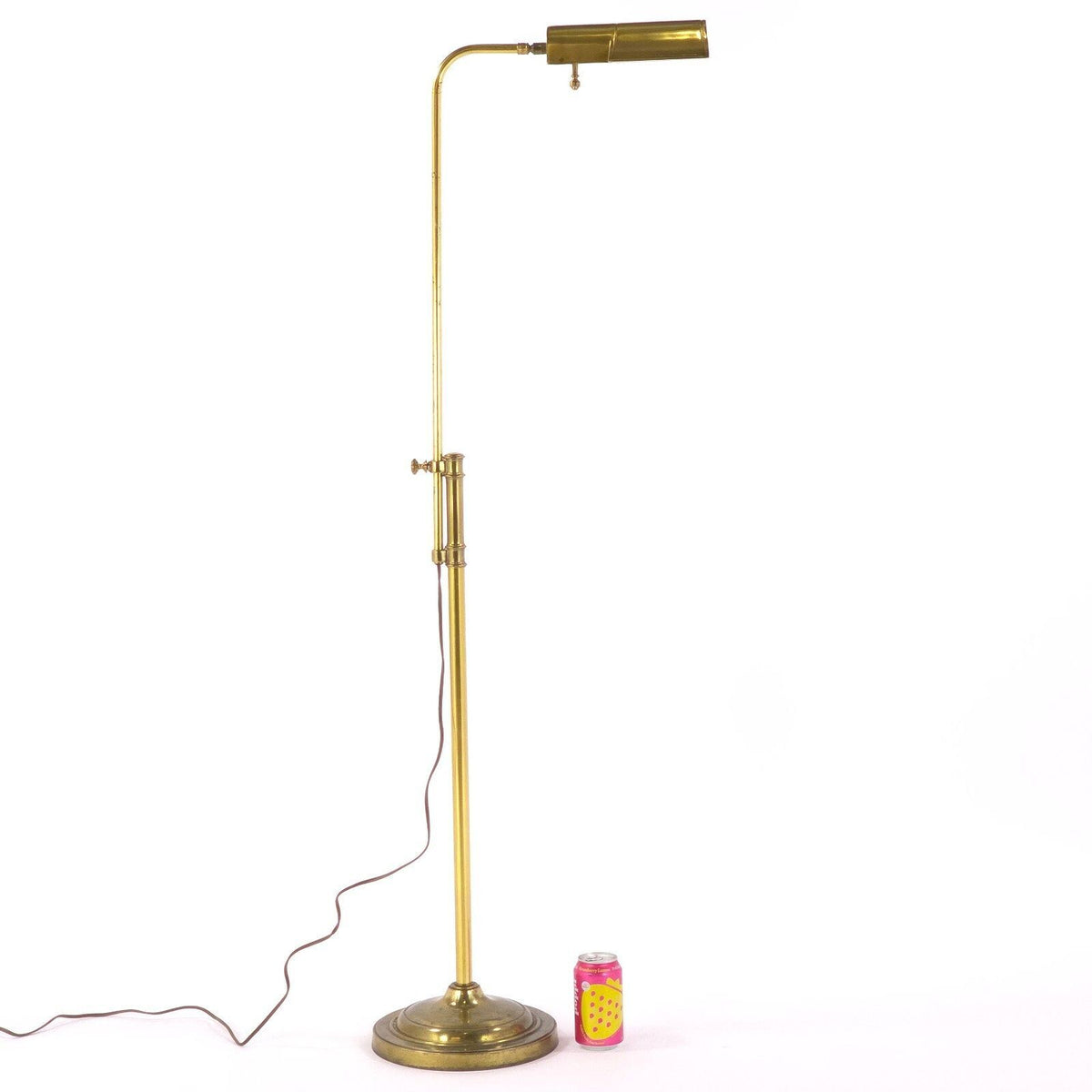 Vintage Stiffel Brass Pharmacy Floor Lamp Adjustable Dimmable Reading Light