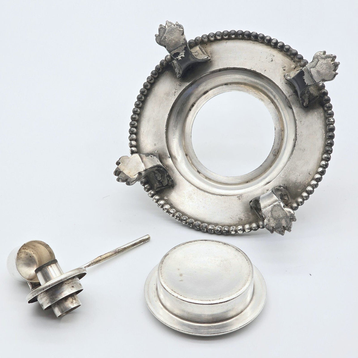 Antique Derby Silver Co Quadruple Plate Tilting Kettle Burner Stand 1675