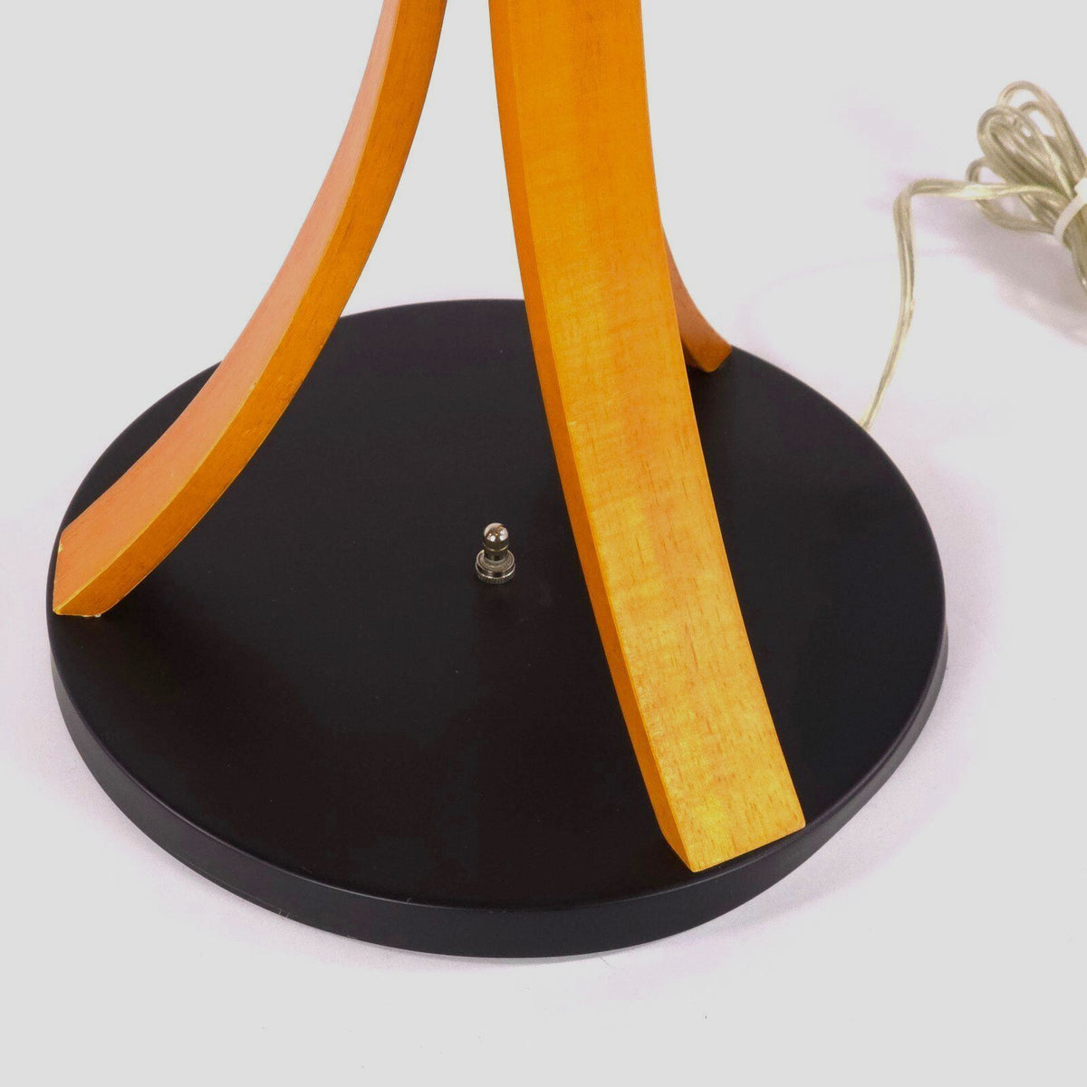 Vintage-Style Bentwood Tripod Table Lamp With Black Shade