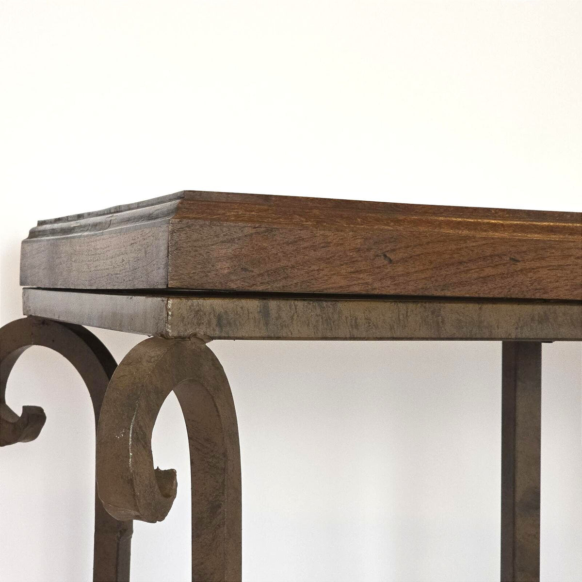 Mexports by Susana Molina Mesquite Wood Wrought Iron Console Table