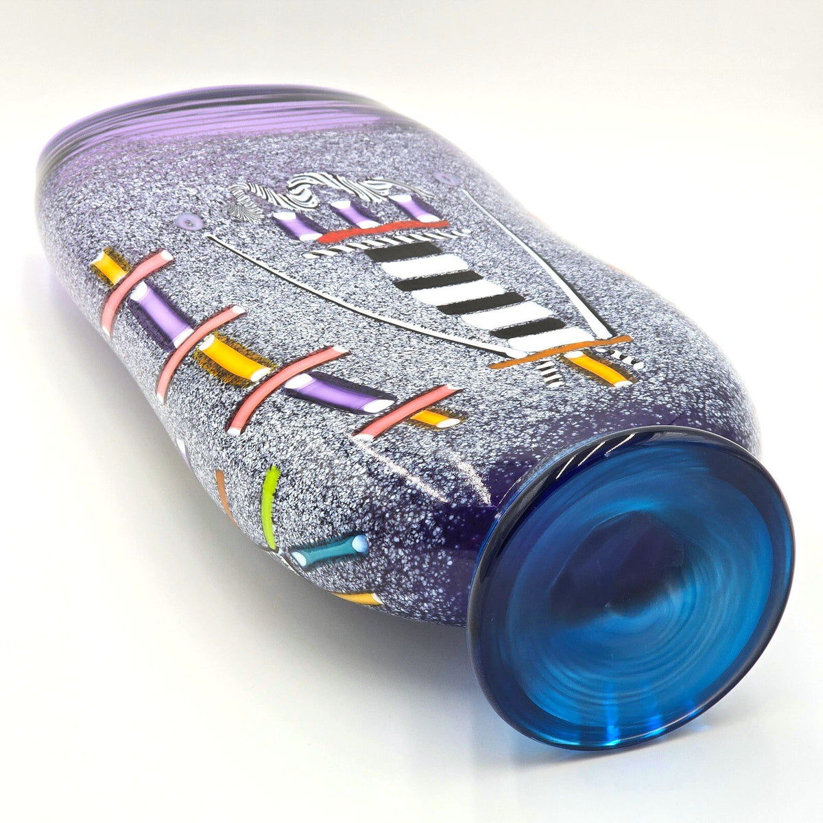 Pizzichillo Gordon Signed Purple Studio Art Glass Sculptural Vase 19in