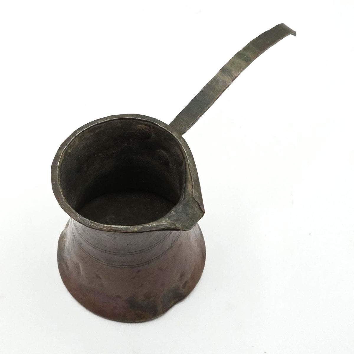 Antique Turkish Copper Cezve Ibrik Coffee Pot Long Iron Handle