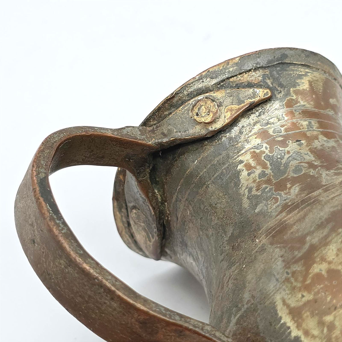Antique Middle Eastern Tinned Copper Water Jug Pitcher, 19th Century Ewer