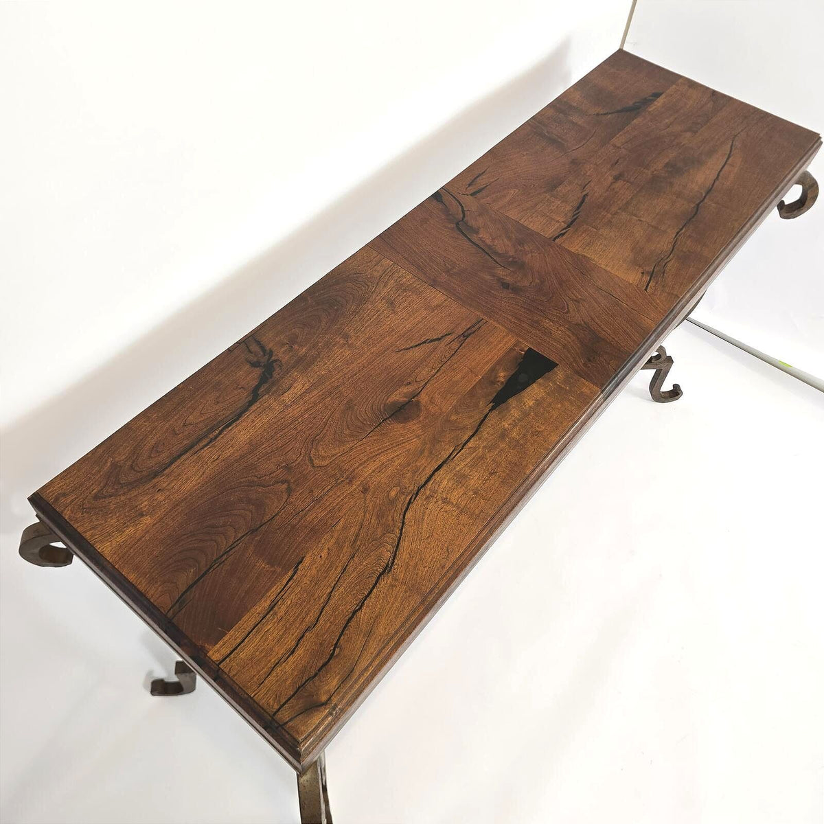 Mexports by Susana Molina Mesquite Wood Wrought Iron Console Table