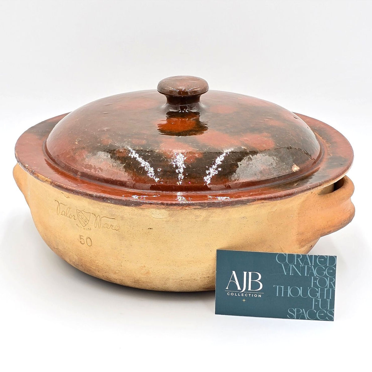 Vintage Brown's Pottery CRR Valor Ware Casserole Vallauris France Lid