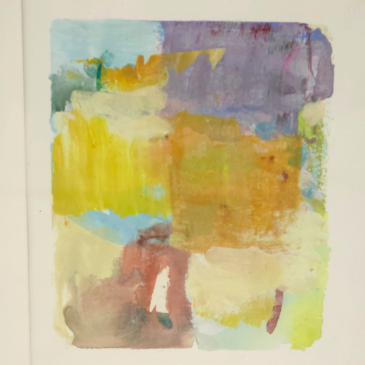 Karen Rose 1994 Abstract Oil on Paper Triptych Original Framed Painting