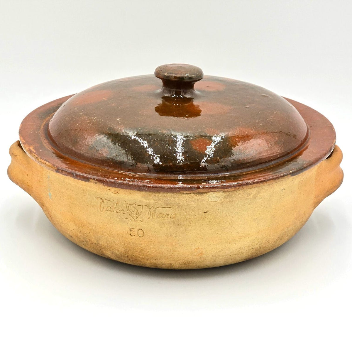 Vintage Brown's Pottery CRR Valor Ware Casserole Vallauris France Lid