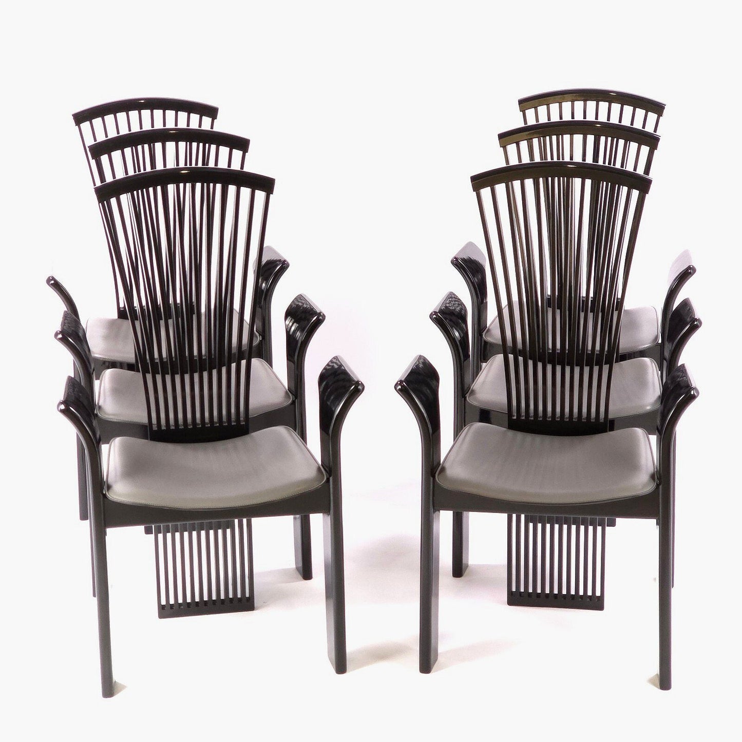 Postmodern "Pietro Constantini" for Ello Furniture Set of 6 Dining-Arm Chairs