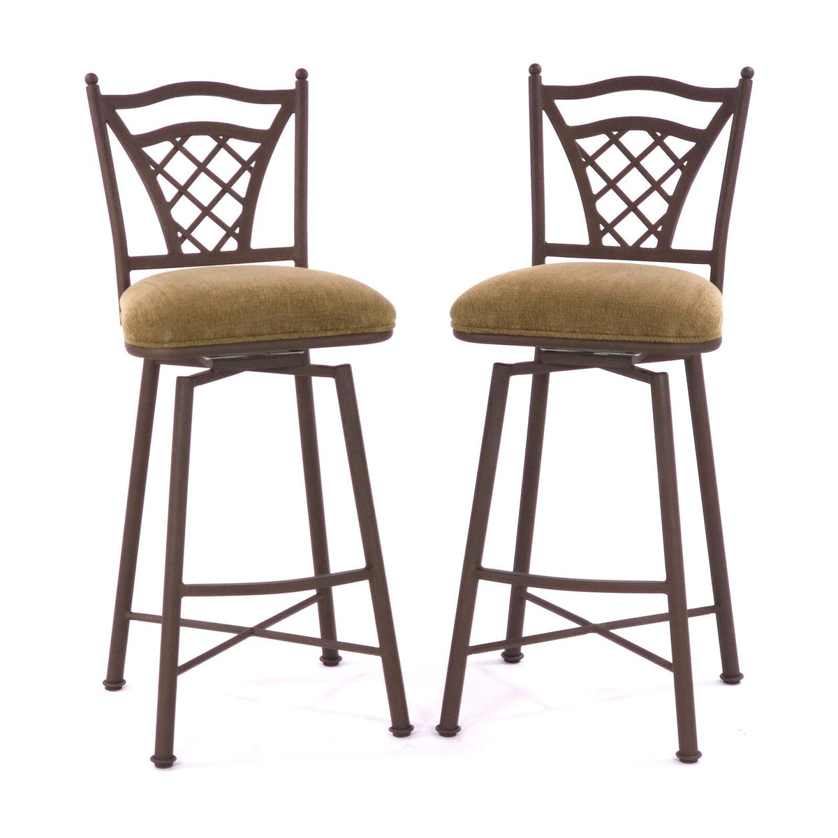 Vintage Minson Corp Ironwork Swivel Barstools - Set of 2
