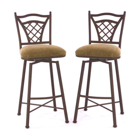 Vintage Minson Corp Ironwork Swivel Barstools - Set of 2