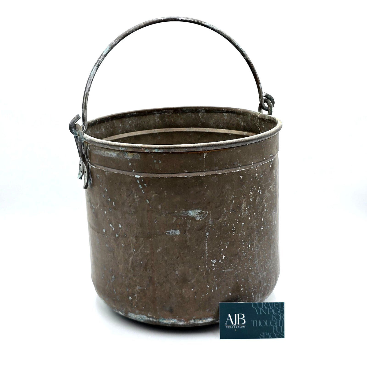 Vintage English Copper Fireside Bucket With Original Patina