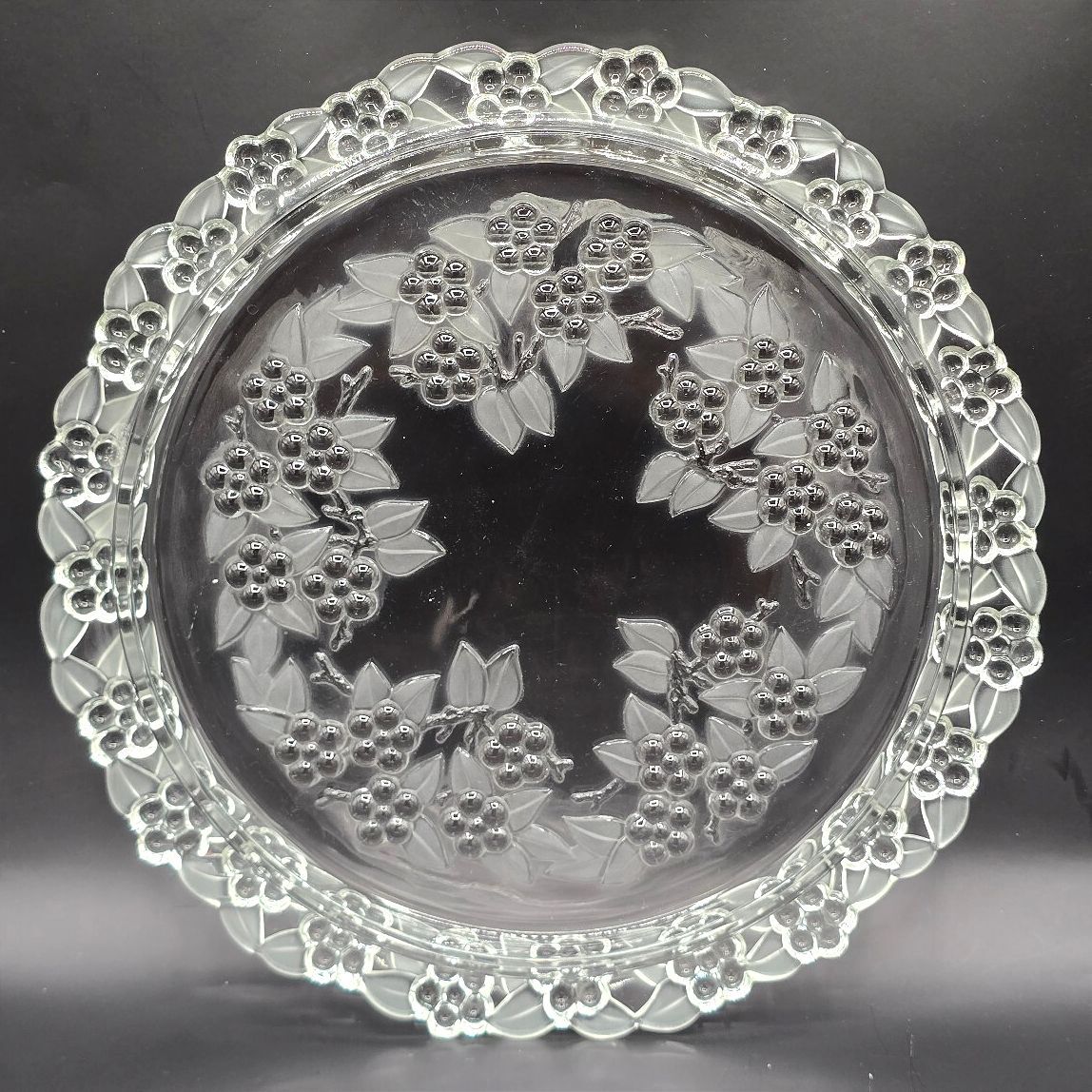 Vintage Mikasa Carmen Crystal Cake Platter 13.5" Walther Glas West Germany