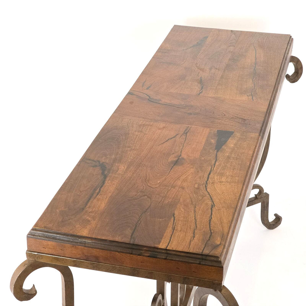Mexports by Susana Molina Mesquite Wood Wrought Iron Console Table