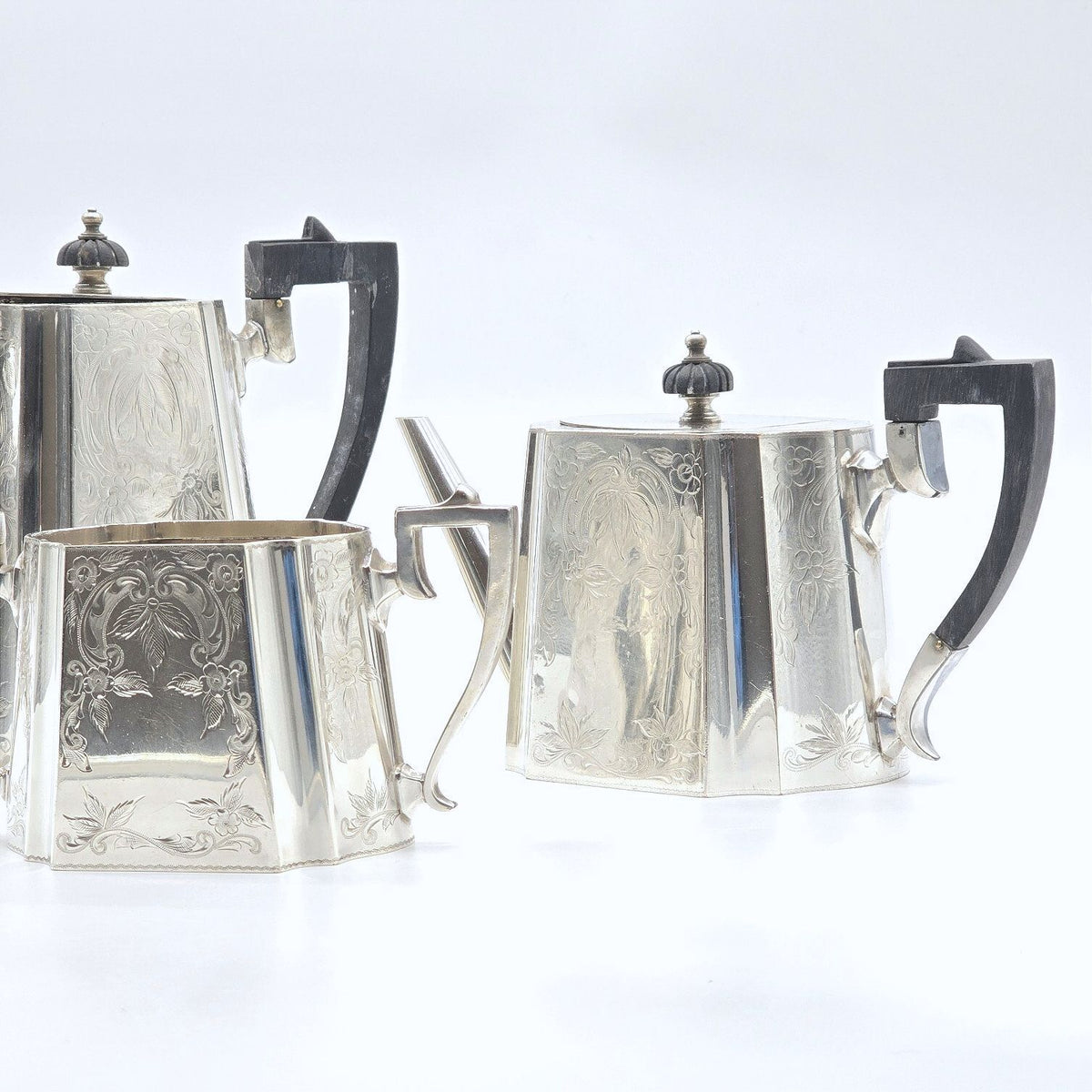 Antique E.G. Webster & Son No. 116 Silverplate Tea Coffee Service 3 Pc