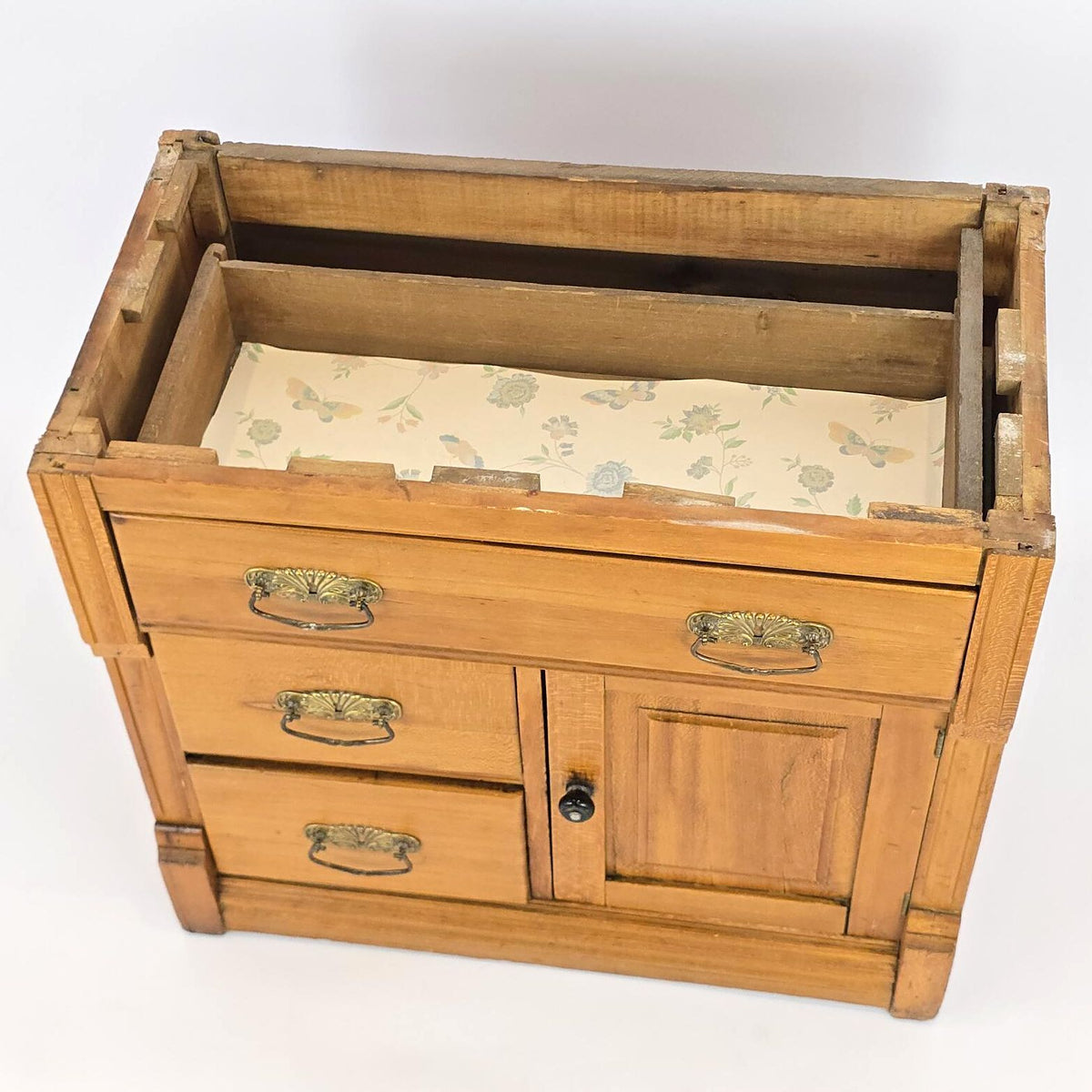 Antique Victorian Washstand Commode Knapp Joint Granite Top Late 1800s