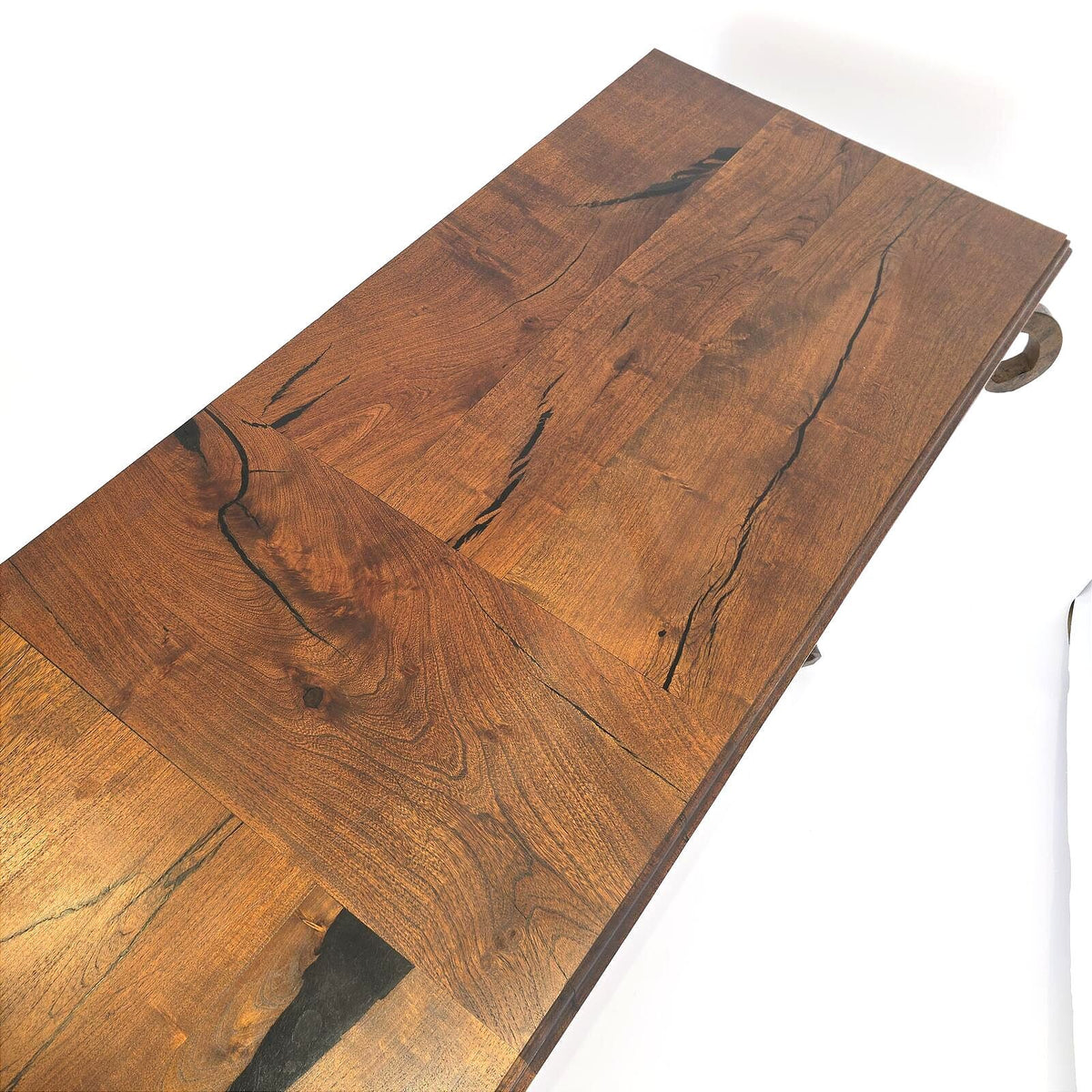 Mexports by Susana Molina Mesquite Wood Wrought Iron Console Table