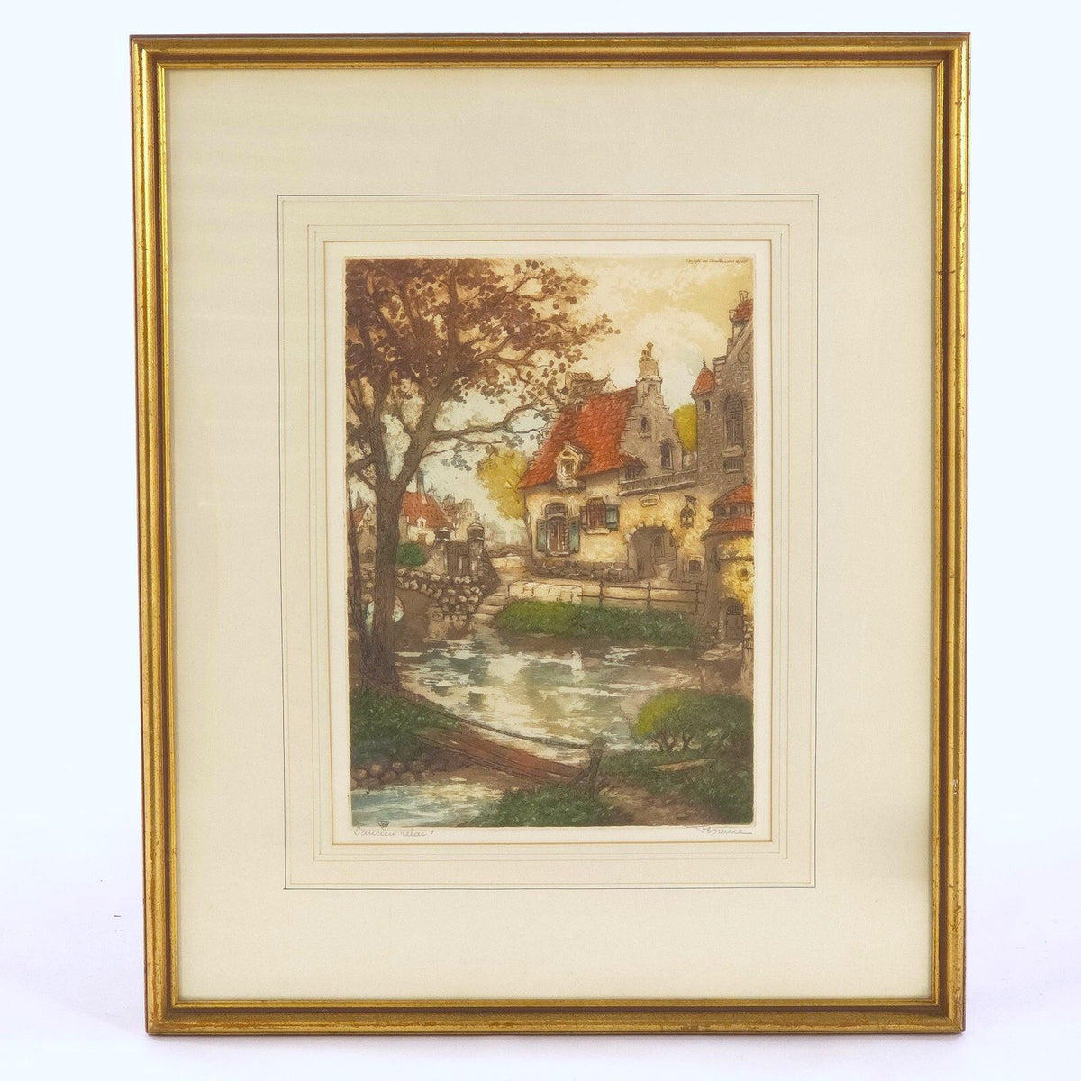 Vintage French Etching "Laucien Relai" by Florence Paris Etching Society SZL