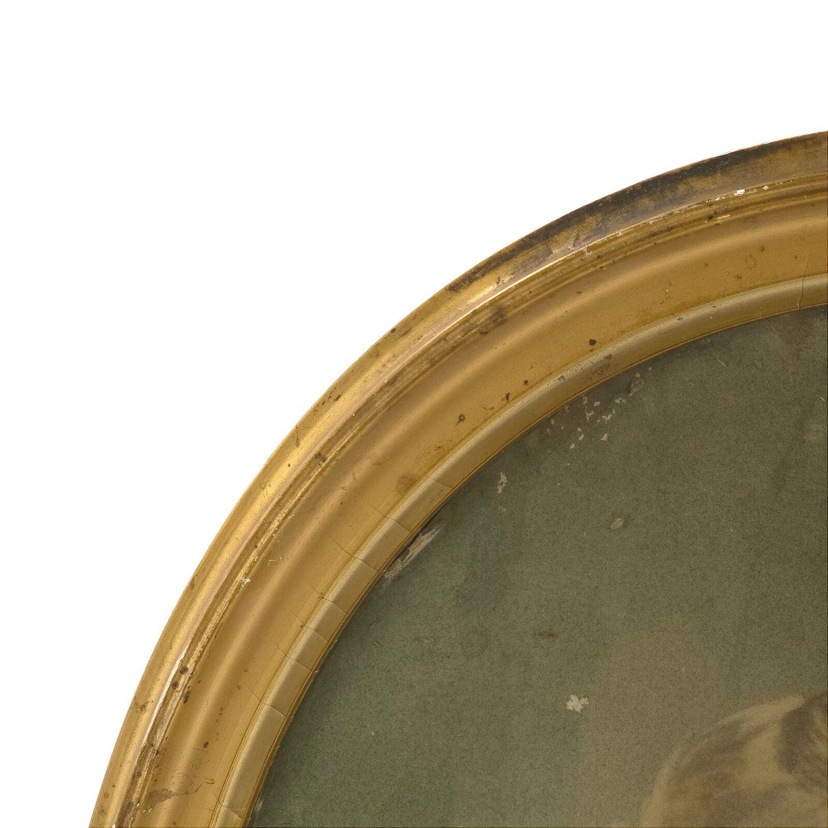 Antique Oval Framed Child Portrait Gold Gilt Frame Victorian Edwardian Wall Art