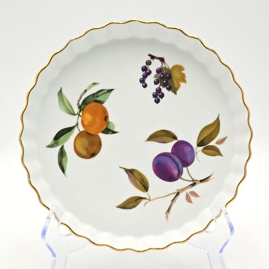 Royal Worcester Evesham Gold 9 Inch Quiche Flan Dish England Vintage