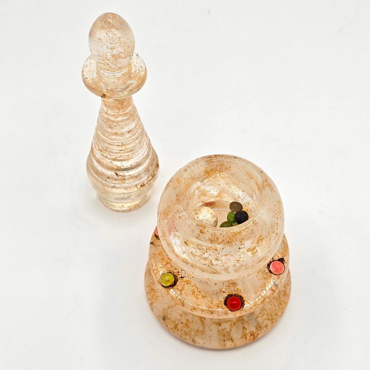 Vintage Tibetan Buddhist Crystal Stupa Chorten Reliquary Altar 9 Inch