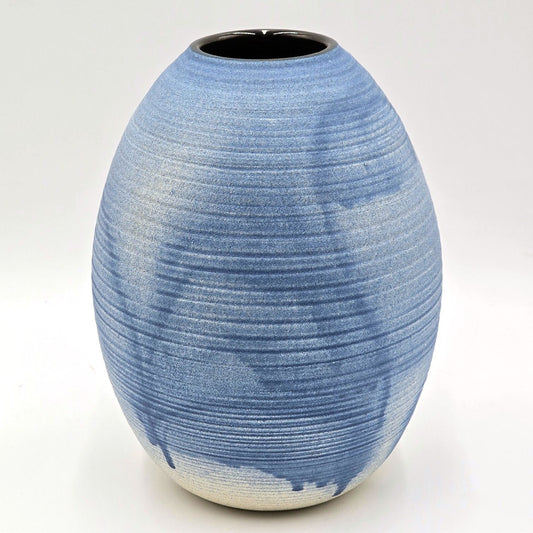 Vintage Alan Snyder Potters Vision Arizona Studio Pottery Blue Vase 9.25"