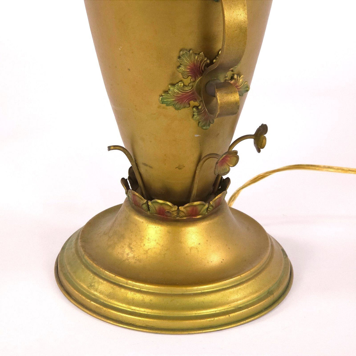 Vintage Florentine Tole 5-Light Floral Table Lamp Hollywood Regency