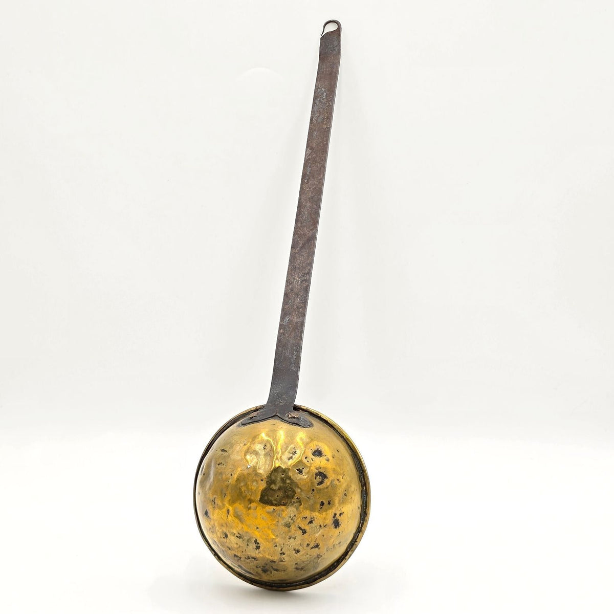 Antique Style Brass Iron Hearth Ladle Dipper 20in Long Handle Primitive Decor