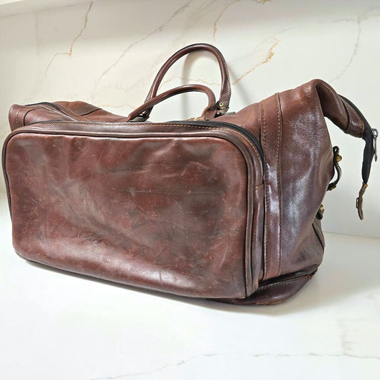 Vintage Bric's Leather Duffle Bag