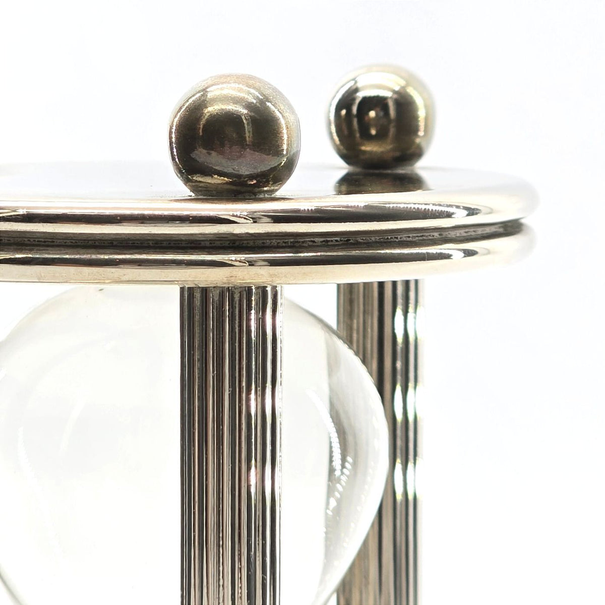 Vintage Silver Plated 5 Minute Hourglass Sand Timer Fluted Column Frame