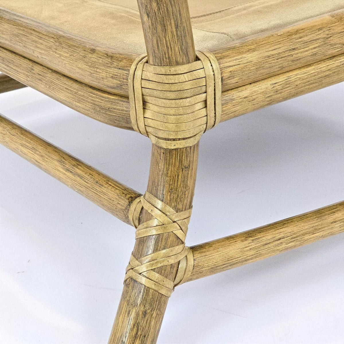 Vintage McGuire Twisted Rattan Lounge Chair Rawhide Organic Modern