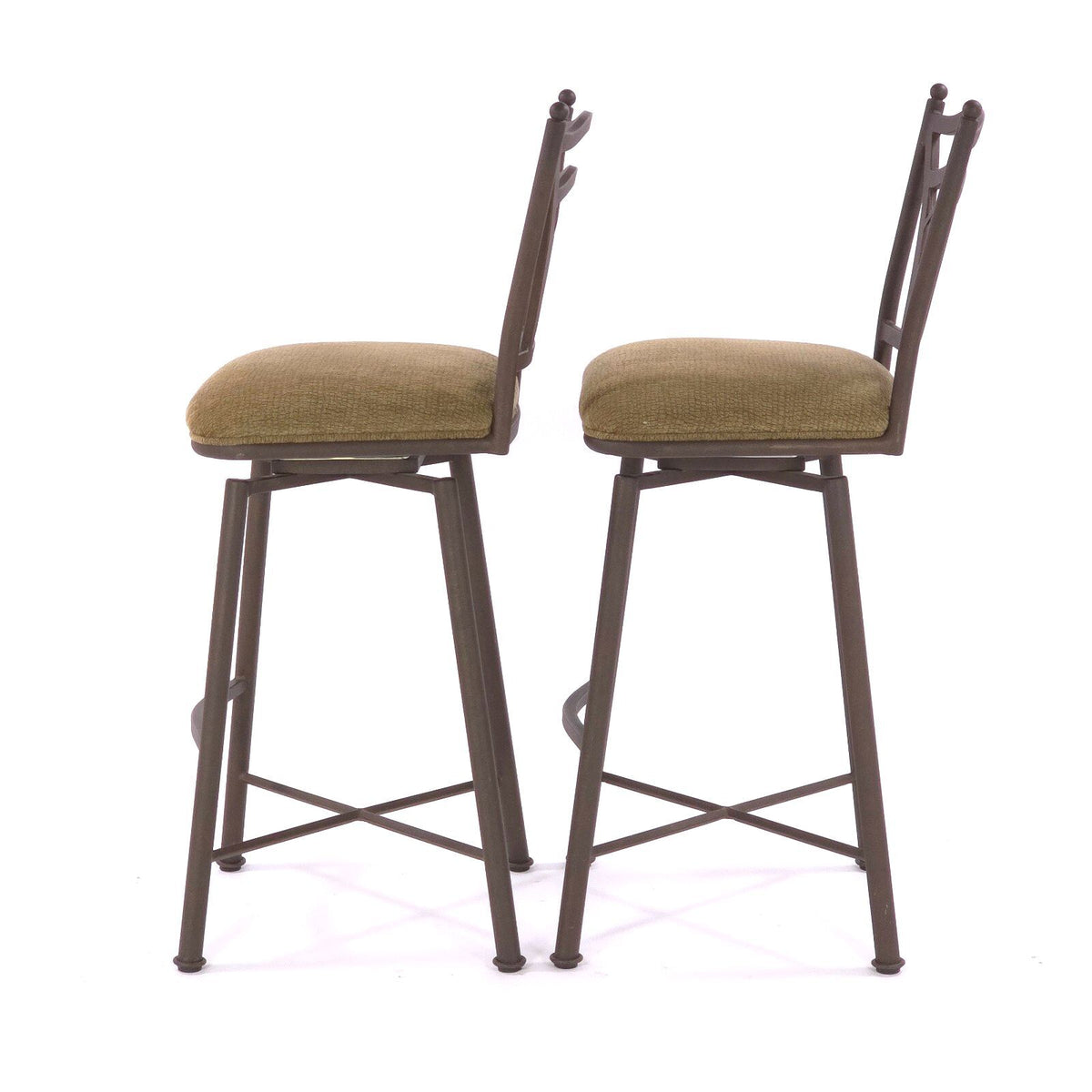 Vintage Minson Corp Ironwork Swivel Barstools - Set of 2