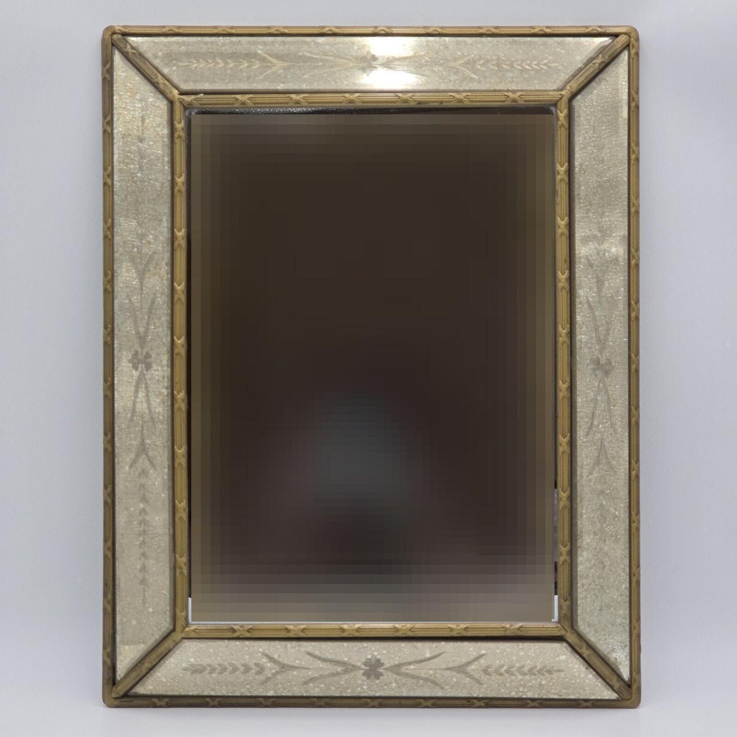 Vintage Venetian Style, Hollywood Regency Etched Glass Mirror