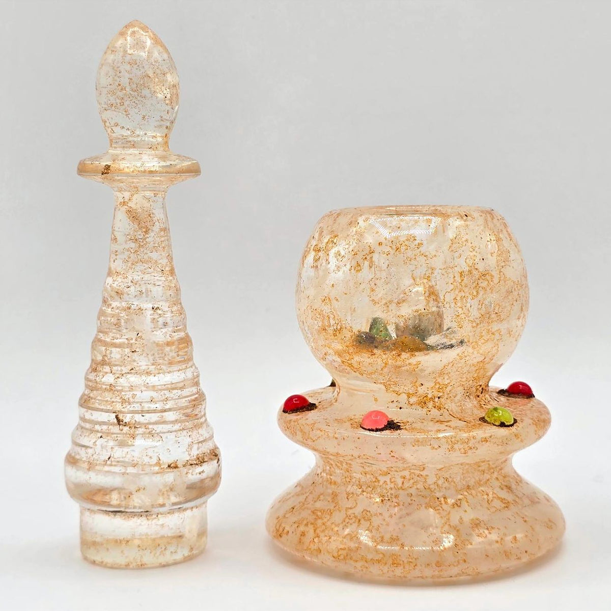 Vintage Tibetan Buddhist Crystal Stupa Chorten Reliquary Altar 9 Inch