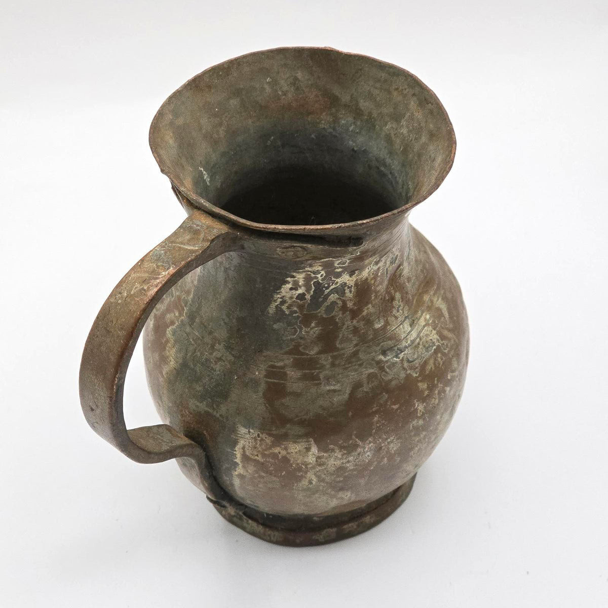 Antique Middle Eastern Tinned Copper Water Jug Pitcher, 19th Century Ewer