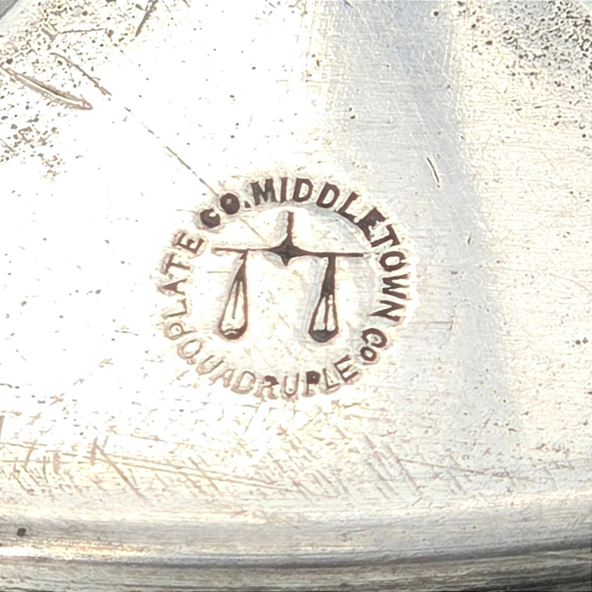 Antique Middletown Plate Co Quadruple Silverplate Revolving Cruet Stand