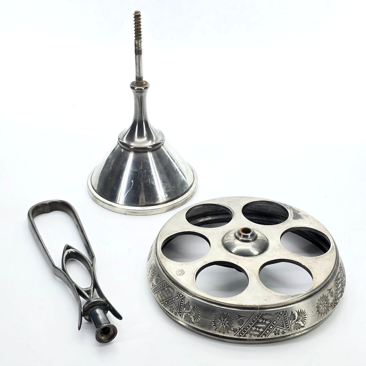 Antique Middletown Plate Co Quadruple Silverplate Revolving Cruet Stand