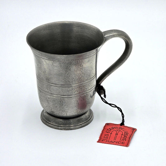 Vintage Les Etains de L'Abbaye French Pewter Pitcher Cup Mid-Century