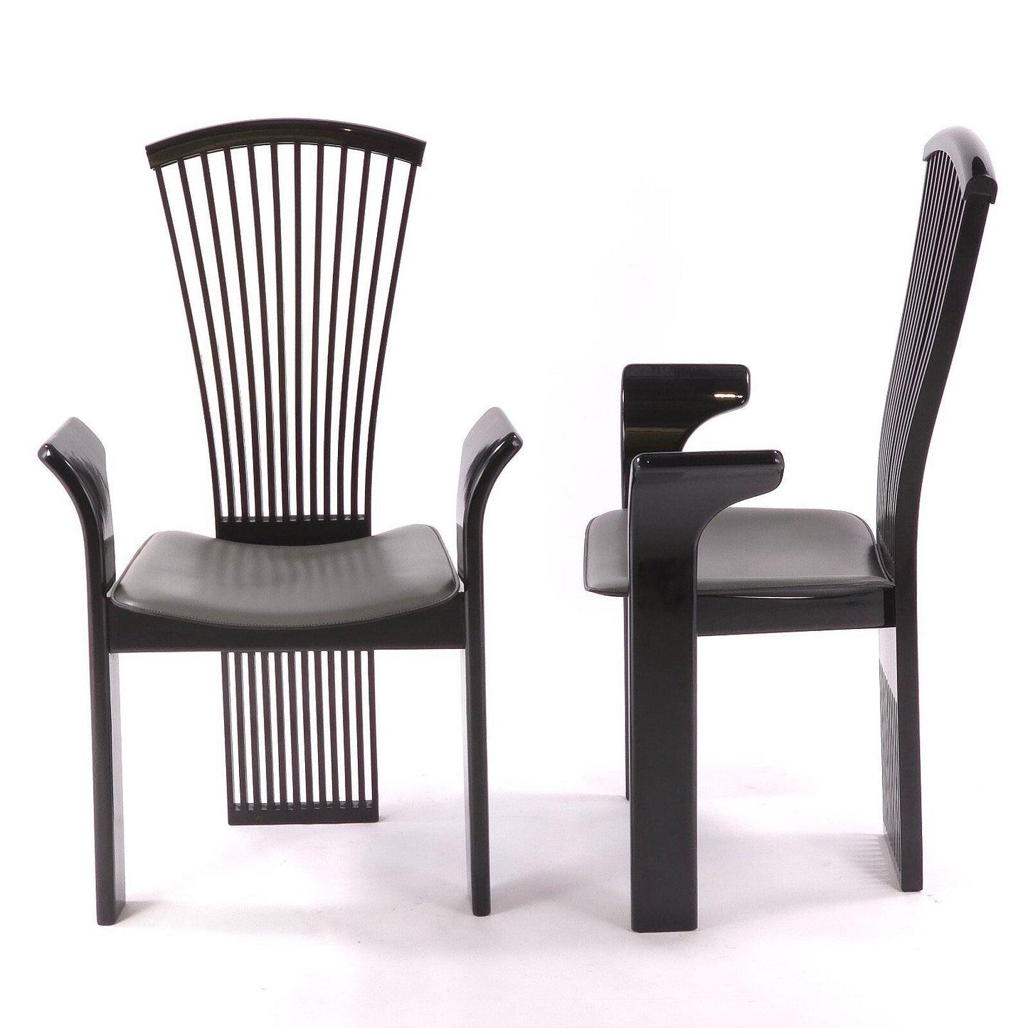 Postmodern "Pietro Constantini" for Ello Furniture Set of 6 Dining-Arm Chairs