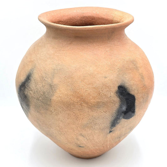 Large Terracotta Olla Pottery Vase Smoke Fired Style Rustic Clay Urn 13.75