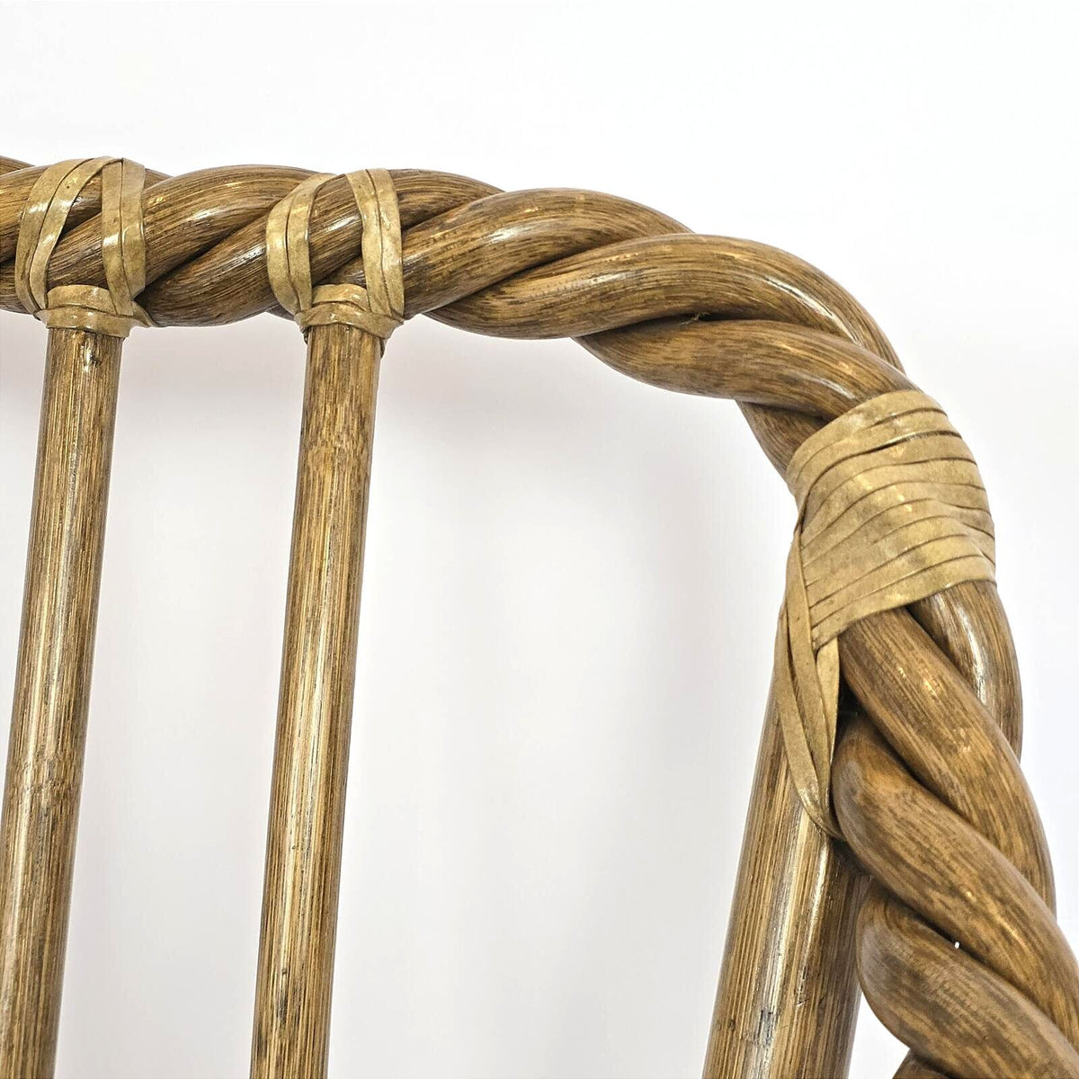 Vintage McGuire Twisted Rattan Lounge Chair Rawhide Organic Modern
