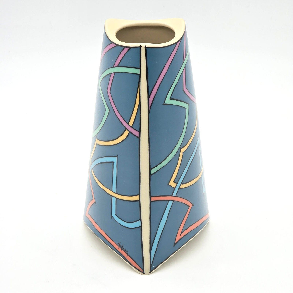 Vintage Rosenthal Studio Line Dorothy Hafner Flash Triangular Vase 1980s