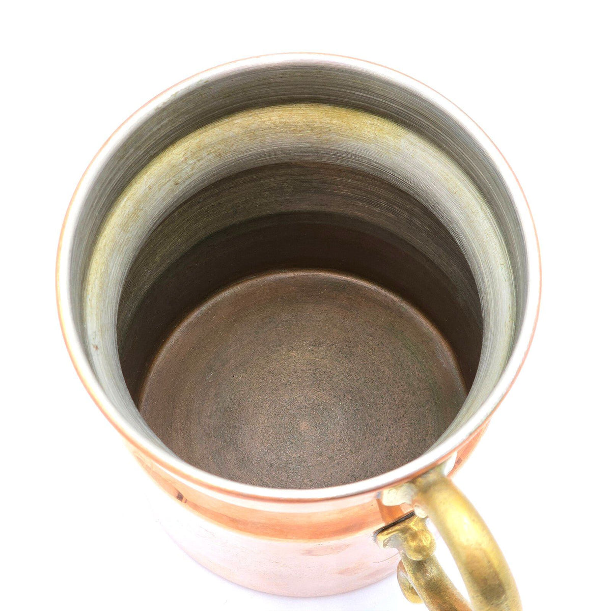 Vintage Copper Tankard Mug Brass Handle Lined Interior Rustic Barware