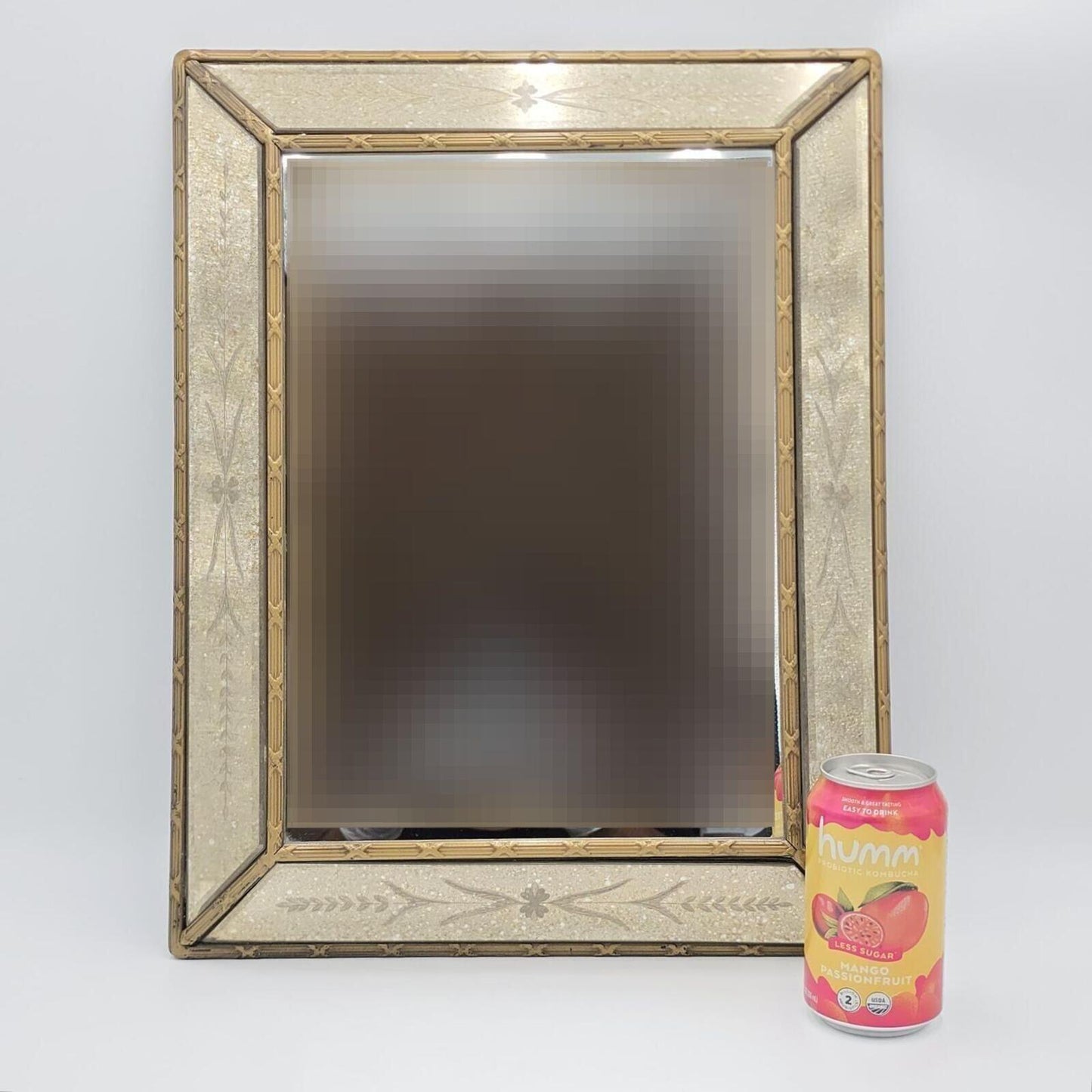 Vintage Venetian Style, Hollywood Regency Etched Glass Mirror